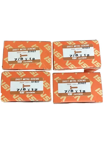 Lot Of 400. 7/8” X 12 Pan Head Slotted Sheet Metal Screws Box VSI Fastener 01607 Cover