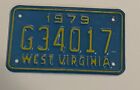 1979 West Virginia Motorcycle License Plate - Good Shape