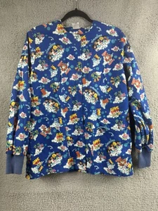 Scrub Coat Fun Earth Friendly Sz Small Snap Up Long Sleeve UA Uniform Advantage - Picture 1 of 17