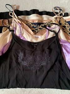 Y2K VTG Bundle Lot Silk Lace Satin Whimsy Goth Fairy Cami Slip Dresses S-L 10 12 - Picture 1 of 21