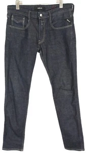 Vaqueros hombre Replay W32/L32 Slim Fit efecto desvanecido cremallera oscuro ocio - Imagen 1 de 7