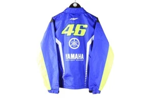 Vintage Yamaha Racing Jacket Size L Moto GP Valerossi Blue Racing Light Wear - Picture 1 of 5