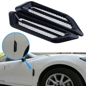 2x Car Side Air Flow Vent Fender Stickers Decal Decor Exterior Accessories Black - Imagen 1 de 15