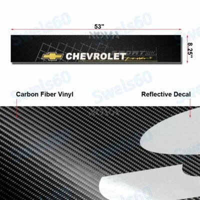 Windshield Carbon Fiber Vinyl Banner Sticker For Chevy Chevrolet Window Decal - Image 1 of 4