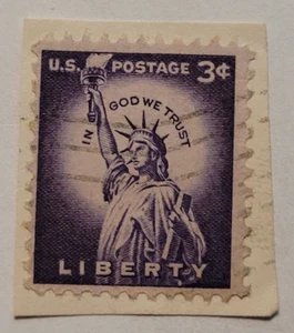 Franqueo de EE. UU. ~ Estatua de la Libertad ~ Cancelado/Publicado ~ 3¢ Sello Púrpura - C07 - Imagen 1 de 6