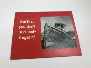 1974 Store Display April House If At First You Don't Succeed Forget It Boat Red - Picture 1 of 12
