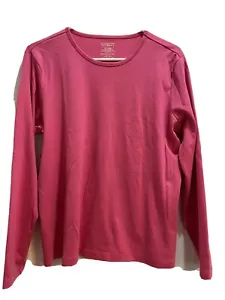 Ll Bean Rose Pink Long Sleeve Round Neck T-Shirt XLarge, Armpit To Armpit 23” - Picture 1 of 6