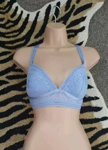 Nuevo BRALETTE DE ENCAJE Lila ASOS Talla 14 (DD CUP) Cruzado Trasero Pull On Nuevo sin Etiquetas - Imagen 1 de 9