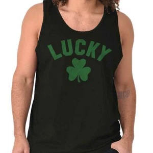 St Patrick's Day Cool Lucky Shamrock Clover Tank Top T Shirts Tees Men Women - Picture 1 of 10