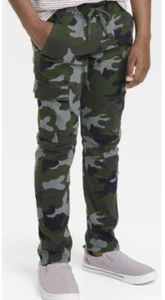 Boys' Pull-On Stretch Flexible Drawstring Cargo Jogger Pants Camo size 4 12 14 1 - Picture 1 of 7