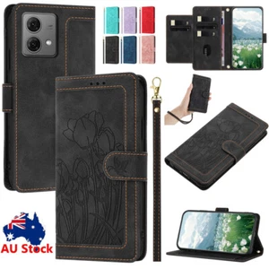 For Motorola G85 G84 G54 G34 G24 G14 E14 Edge50 Case Leather Flip Wallet Cover - Picture 1 of 88