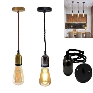 Ceiling Rose Fabric Flex Hanging Pendant Lamp Holder Light Fitting Lighting Kit - Picture 1 of 25