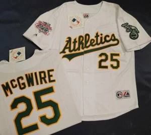 Majestic 1989 Oakland A's Athletics MARK McGWIRE World Series Baseball JERSEY - Picture 1 of 1