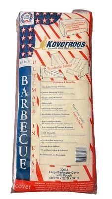 NOS KoverRoos 30053 Large Barbecue Cover With Pouch 60" White Tyvek by DuPont  - Image 1 of 4