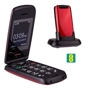 TTfone Star Big Button Flip Pay as you go SOS Senior Mobile Phone GG Red - Picture 1 of 9
