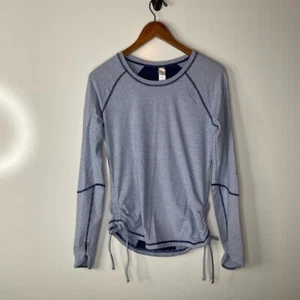Lucy Tech gestreiftes Langarmshirt seitlich Cinch Größe Medium - Bild 1 von 4