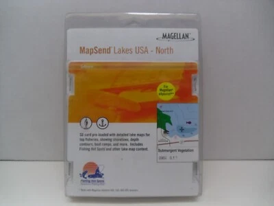 Magellan MapSend Lakes U.S.A. NORTH Maps Preloaded SD Card eXplorist 400 500 600 - Image 1 of 2