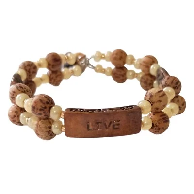 现场串珠记忆丝手链调整手镯十字架励志宗教  — 第 1/4 张图片