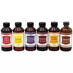 LorAnn Bakery Emulsion Variety Pack - Almond, Butter Vanilla, Lemon, Princess - Picture 1 of 8