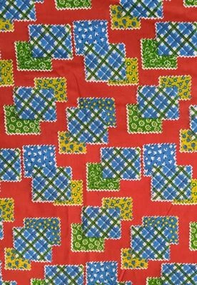 Tela de franela de algodón con retazos funky vintage de los años 70 44" estilo tela tramposa Foto 1 de 4