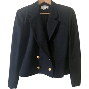 Blazer Christian Dior The Suit Mujer 10 Negro Lana Doble Pecho Botones Dorados - Imagen 1 de 9