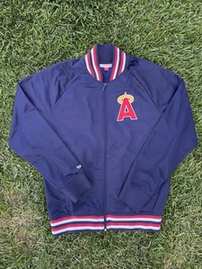 Mitchell & Ness MLB Anaheim Angels Retro Throwback Full Zip Track Jacket Large - Picture 1 of 10