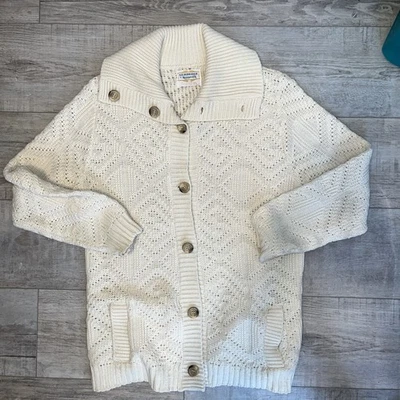 Cárdigan Suéter Sturbridge By Roosevelt Vintage Años 90 Para Mujer S-M Beige Tejido Foto 1 de 4