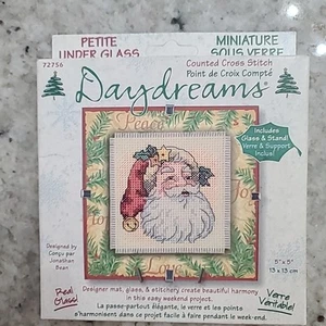 Dimensions Daydreams 72756 Counted Cross Stitch Kit Under Glass SANTA CLAUS  5" - Picture 1 of 4