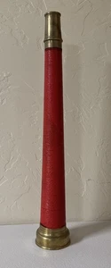Vintage rote stoffumwickelte Messing Feuerwehrschlauch Düse braun Bros & Co. Prov RI U.S.A. - Bild 1 von 9