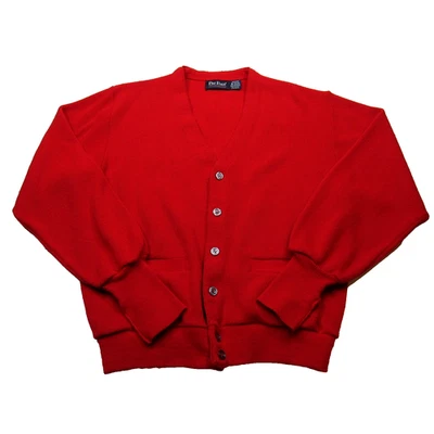 Vintage Par Four Mens Cardigan Button Sweater Size Small Red Mr Rogers Golf USA - Image 1 of 4