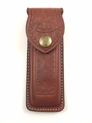 Case XX Pocket Knife Brown Leather Sheath 4-1/2" Closed Knives 11470-P - Image 1 of 4