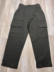 Ella Payne Cargo Style Trousers Black Womens L Stretch Waist Lightweight NWT - Picture 1 of 12