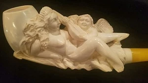 Handcarved Meerschaum pipe and custom case from Turkey - Picture 1 of 1