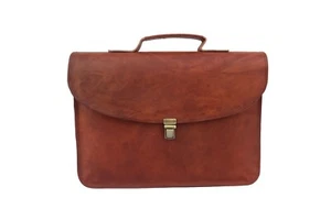 Bolso con funda de cuero vintage para computadora portátil de 13 pulgadas maletín acolchado bolsos de mano hecho a mano - Imagen 1 de 13