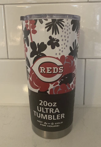 New Cincinnati Reds 20 oz Stainless Steel Ultra Tumbler Logo Brands Hot Cold Cover