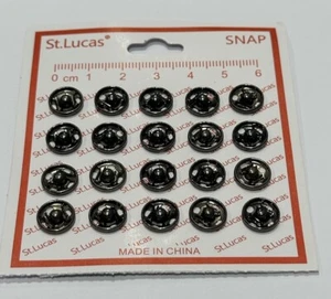 20x BRASS SNAP FASTENERS /FASTENINGS POPPERS PRESS STUDS GUN BLACK/10mm - Picture 1 of 3
