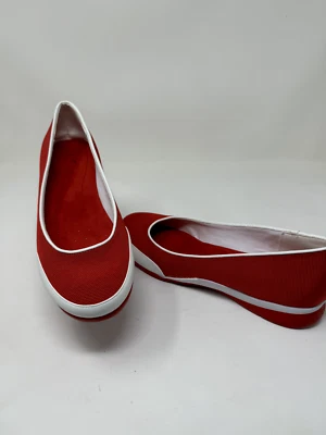 Zapatos sin cordones para mujer Chaps Charleen de lona rojo blanco talla 8b Foto 1 de 4
