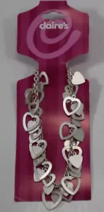 FTOP CHAIN BRACELET with silver dangle heart charms Claire's Jewelry - Picture 1 of 4
