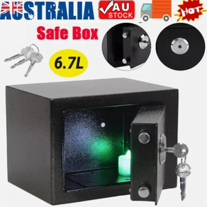 Safe Fireproof Box Key Lock Security Home Office Cash Jewelry Medicine Save AU - Picture 1 of 14