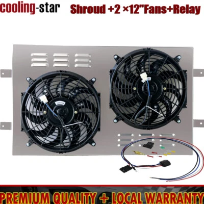 ALUMINUM SHROUD w/ DUAL FANS FITS 1988-1999 CHEVY GMC C/K 1500 2500 3500 5.7L Foto 1 de 4