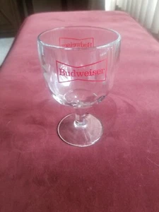 Vintage 70’s Budweiser King Of Beers Thumbprint Stemmed Glass Goblet 6” - Picture 1 of 2