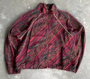 WOMEN MAROON PRINT VINTAGE 90'S TEDDI PETITE BOMBER JACKET - SIZE S - Picture 1 of 6