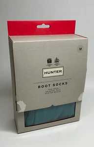 New w/box HUNTER Original Tall Fleece Boot Socks Blue Peacock Unisex sz Medium - Picture 1 of 7