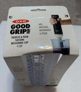Oxo Good Grips 4 Cup Squeeze Pour Mix Silicone Measuring Cup Brand New w/ Tags - Picture 1 of 5