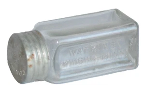 J.R. Watkins Winona, MN 4" 1920's Embossed Glass Jar with Metal Lid Made in USA - Picture 1 of 9