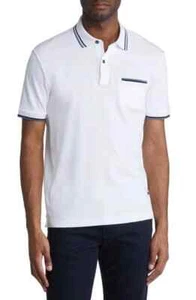 HUGO BOSS Parlay Polo mit Zippentasche in Weiß HERREN GRÖSSE XL Neu ohne Etikett - Bild 1 von 4