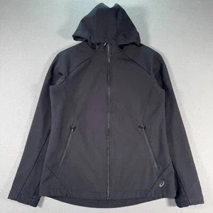 Asics Accelerate Active Jacket Womens Small Black Fleece Runner Weatherproof - Picture 1 of 12