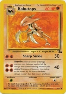 Pokémon TCG - Kabutops - 24/62 - Rare Unlimited - Fossil Unlimited [Light Play] - Picture 1 of 2