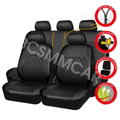 Car Seat Covers Front Rear Cushion Tim Protective Accessories For 5-Seats Auto - Image 1 of 4