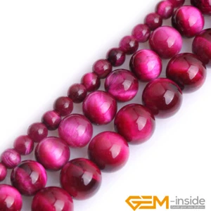 Pink Tiger‘s Eye Gemstone Round Loose Beads For Jewelry Making 15" 6mm 10mm 12mm - Picture 1 of 26